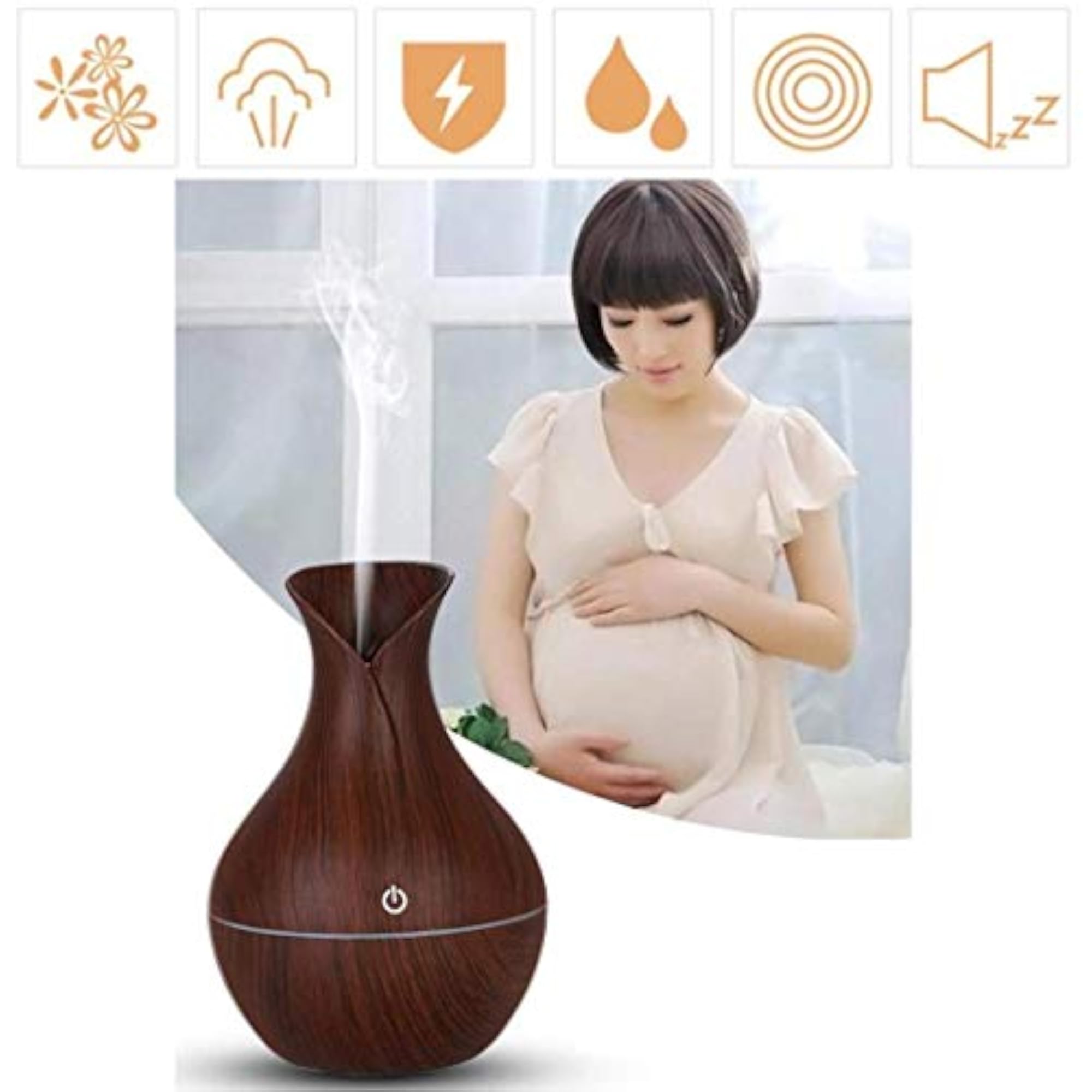 Wood Humidifier & Aroma Diffuser with LED Light