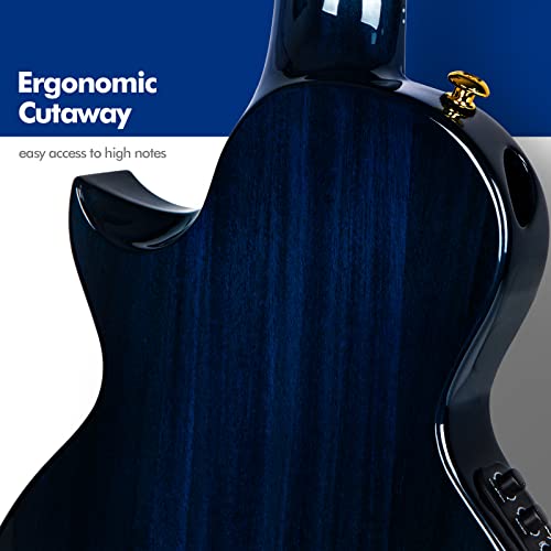 Ukulélé ténor 26 pouces (placage d’acajou 3 pièces usiné CNC) avec micro Acoustic Plus (Enya EUT-Feather BL) - Les Beatles, Paul McCartney, John Lennon, RIngo Starr, George Harrison Ukulélé ténor 26 pouces (placage d'acajou 3 pièces usiné CNC) avec micro Acoustic Plus (Enya EUT-Feather BL) – Image 6