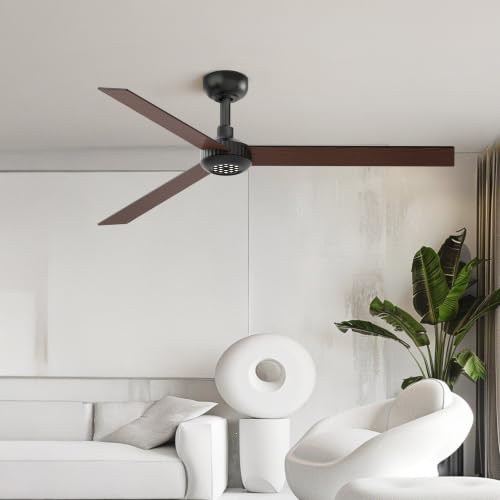 Image of TALOYA 52 inch Ceiling Fan,Glimmering Mocha Finish,6-Speed,Dimmable,Noiseless,Reversible DC Motor,3 blades