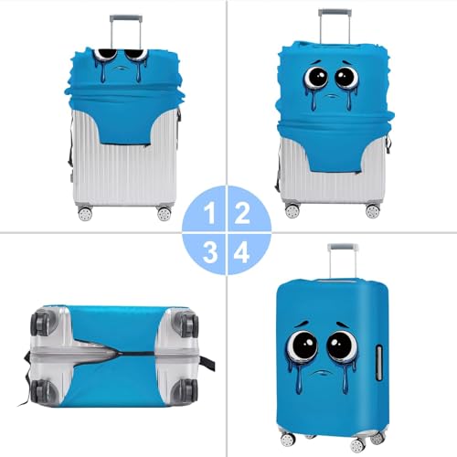 Image of Luggage Cover, Washable Funny Cartoon Suitcase Cover, Stretchable Travel Suitcase Protector Anti-scratch Bag Cover,S