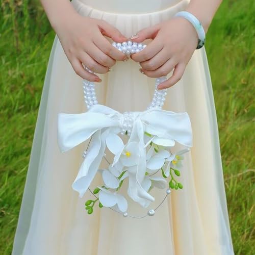 Bouquet de mariée cascade d'orchidées phalaenopsis et perles - 7