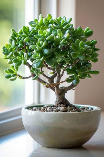 Image of Live Jade Plant Crassula Ovata Lucky Bonsai Feng Shui Plant Best Lucky For Home Decorative Money Desi Jade Plant pack Of 1 With pot Zp 11