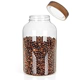 GODORIO 93FL OZ (2750ml) Glass Jars with Screw on Acacia Lid, Thicken Food Storage Jars with Airtigh