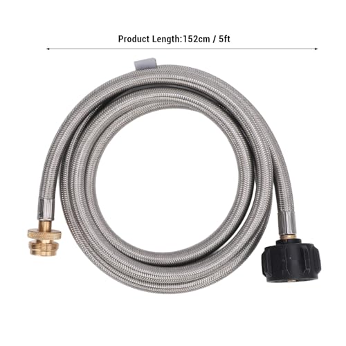 Adaptador de manguera de gas de acero inoxidable de 5 pies para tanques de 1 a 20 libras 8