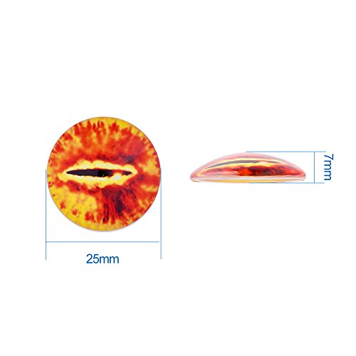 Beadthoven 25Mm 90Pcs Mixed Style Round Glass Dragon Eye Gem Cover Cabochon For Dome Jewelry Finding Cameo Pendent Doll Making #TOP2