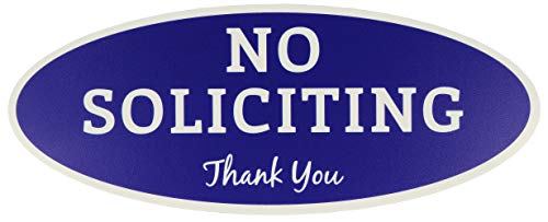 No Soliciting Sign – Digitally Printed Indoor/Outdoor Sign – Durable Uv And Weather Resistant (Medium - 2.8" X 7", Blue With White Letters) #TOP29