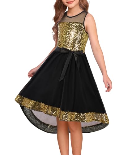 GRACE KARIN Dress for Girls Graduation Sequin Party Teen Girls Fancy Pageant Formal Prom Dresses Size 10