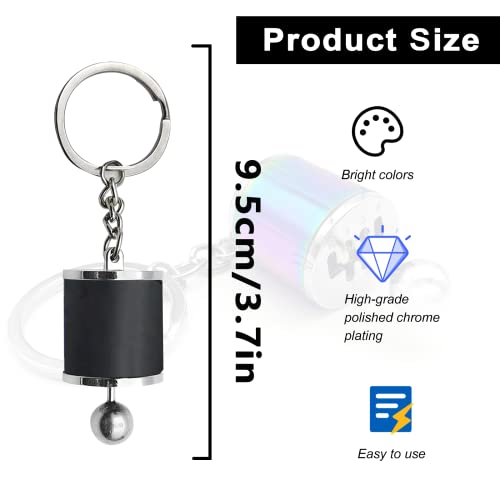 Stymart Shifter Gear Keychain - 6 Speed Gear Box Mini Car Shift Stick Knob Keyring, Key Fob Accessory (Black)