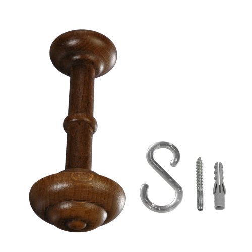 Liedeco Schalhalter, Raffhalter 14 cm, für Gardinenstangen ø 28 mm | 1 Stück | Eiche rustikal