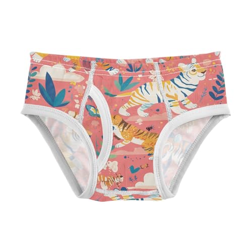 visesunny Boys Potty Training Underwear Pink Cartoon Tiger Sun Breathe Cotton Briefs Size 2T-8Y for Toddler - Main Image
