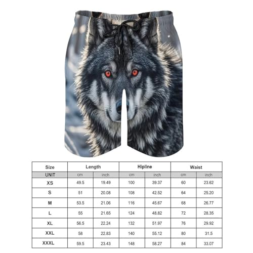 Mens Shorts Big Black Wolf with Red Eyes Men Swim Trunks Quick-Dry Beach Shorts with Drawstring Pocket Bathing Suit2