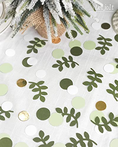 Greenery Gold Eucalyptus Confetti Baby Shower Sage Green Gold Scatter Table Decoration Country Nature-Theme Party Bridal Shower Party Wedding Classroom Nursery Decor Supplies 210 Pcs #TOP3