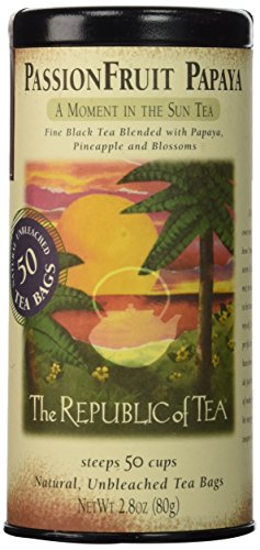 The Republic of Tea Passionfruit Papaya Black Tea, 50 Tea Bags, Exotic Fruit