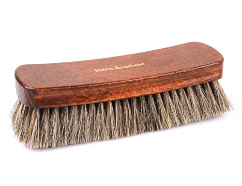 Die Schuhanzieher Maxi Brosse à reluire – Brosse à Chaussures Extra Large en Bois de 20 cm avec CRIN – pour Un éclat Parfait – z2458 (léger/Gris argenté)