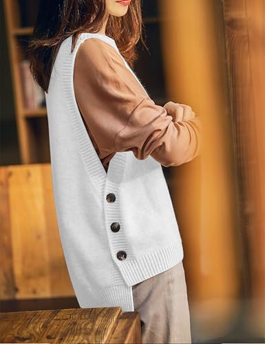 Image of Mingzhu Womens Sleeveless Round Neck Pullover Low Ribbed Knit Sweater Vest