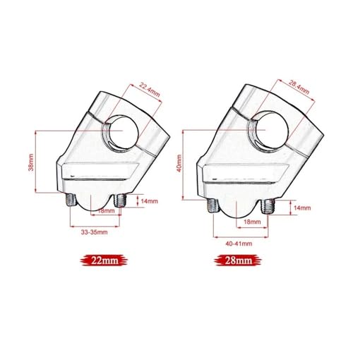 Riser de guidon 22mm pour moto et pinces de fixation - 4