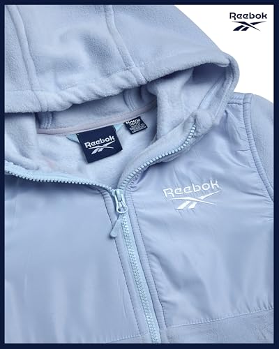 Image of Reebok Girls Fleece Jacket - Weather Resistant Lightweight Polar Fleece Line Zip Up Fleece Jacket for Girls Outerwear Coats