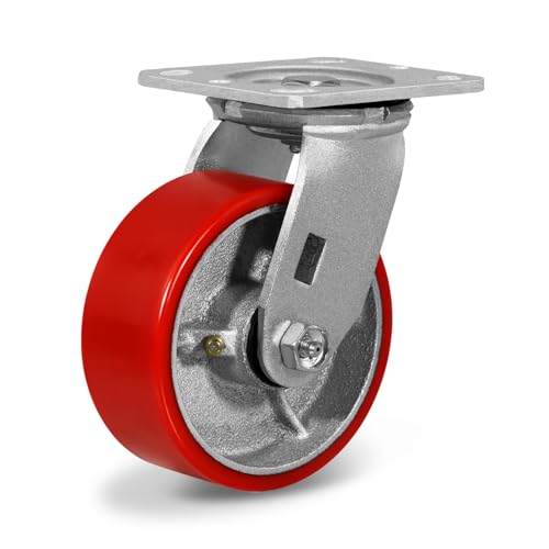 5"X 2" Heavy Duty Caster Wheels, Industrial Caster Wheels Polyurethane Caster Wheel with Strong Load-Bearing Capacity 1000 LB, with Widely Used in Tool Box, Workshop, Garage (1 Pack Swivel)