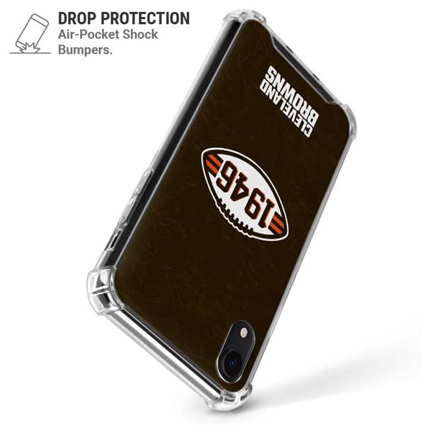 Skinit Clear Phone Case Compatible with iPhone XR - Officially Licensed NFL Cleveland Browns Alternate Distressed Design