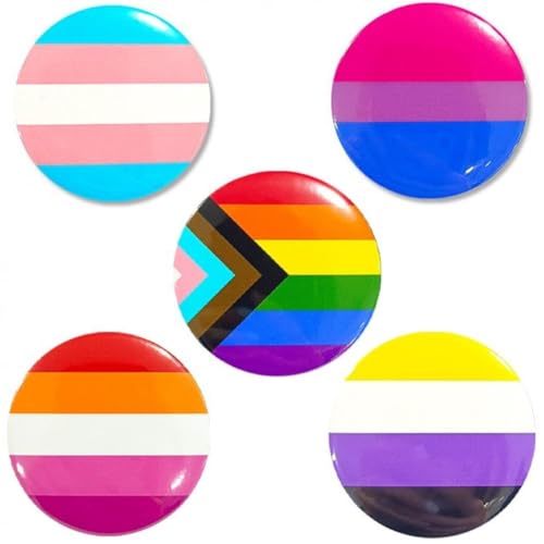 Ymxygz 5 Stück Gay Pride Pin Anstecker Button Lesben Pin Bisexuell Pin Pansexuell Pin Trans Flag Pin Non Binary Asexual Flag Progress Pride Flag Pin