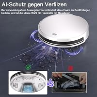 Saugroboter mit Wischfunktion bis zu 5500 Pa Anti-Tangle-Seitenbürste – Ansicht 3