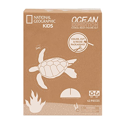 Just Play National Geographic Kids Tub Of Realistic Sea Animal Toy Figures For Kids, Qr Code To Shark, Turtle, Jellyfish Facts, Recycled Material Packaging, Storage Container, Amazon Exclusive #TOP6