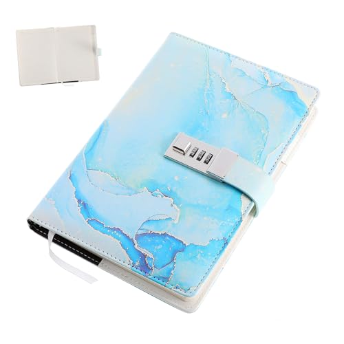 GETAJGHSD ロック付きノートブック パスワード管理可能な日記帳 厚手ライン入り 携帯便利な秘密手帳 旅行やオフィス用 学生向けジャーナルノ