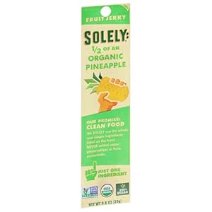 SOLELY Organic Pineapple Fruit Jerky, 0.8 Ounce | One Ingredient | Vegan | Non-GMO | Gluten-Free | No Sugar Addedâ€¦