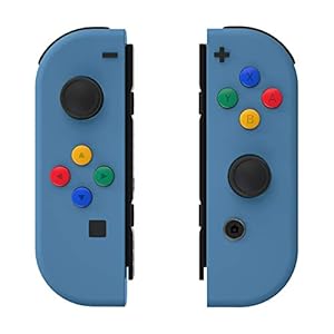 eXtremeRate DIY Replacement Shell Buttons for Nintendo Switch & Switch OLED, Airforce Blue Custom Soft Touch Housing with Corlorful Button for Joycon Handheld Controller – Console Shell NOT Included