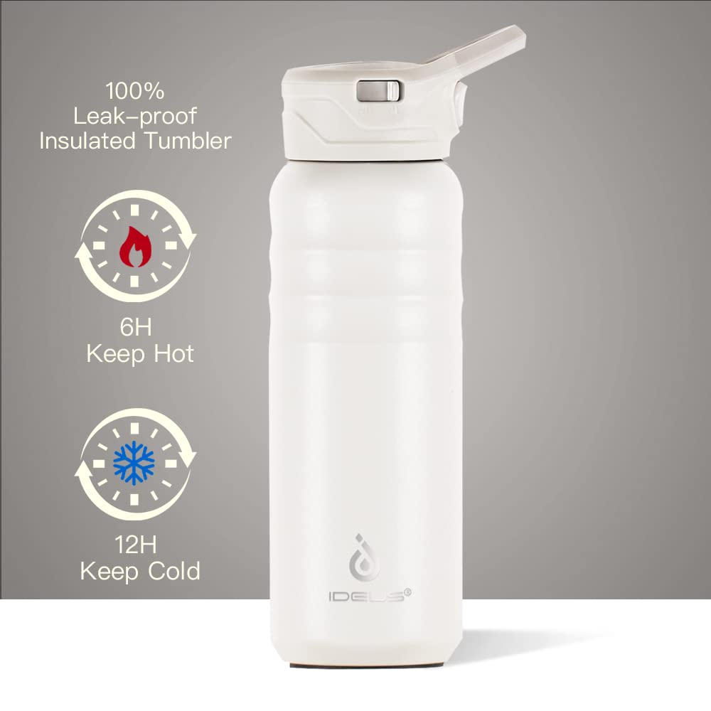 IDEUS Vacuum Insulated Water Bottle 710ml/24oz, Leak-Proof Stainless Steel Water Bottle, Double Wall Flask - Image 2
