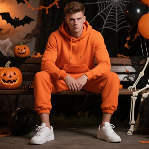 Men's Tacksuit 2 Piece Active Set Fleece Pullover Sweatshirt and Sweatpants Jogging Sweatsuit Outfit2