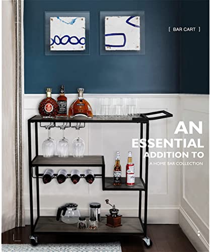 Industrial-Bar-Cart-for-Home-Rolling-Bar-Serving-Carts-with-Wheels-with-Wine-Rack-and-Glass-Holder-Mobile-Wine-Cart-Mini-Bar-Cabinet-Wine-Bar-Home-On-Wheels-Vintage-Style-Wood-Metal-Serving-Trolley Industrial Bar Cart for Home Rolling Bar Serving Carts with Wheels with Wine Rack and Glass Holder Mobile Wine Cart Mini Bar Cabinet Wine Bar Home On Wheels Vintage Style Wood Metal Serving Trolley