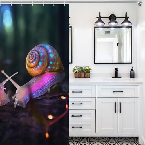 Rideau de douche escargots polyester imperméable 152x183cm - 5