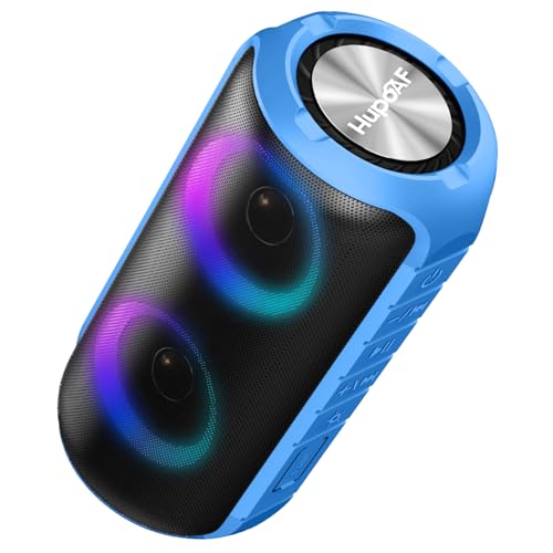 Image of Hupoaf Bluetooth Speaker, 2026 New Portable Wireless Speaker with 6D Loud Sound, IPX7 Waterproof Stocking Stuffers, HD Call, RGB Lights, 12H Playtime for Home /Party /Outdoor /Beach, White Elephant Gift