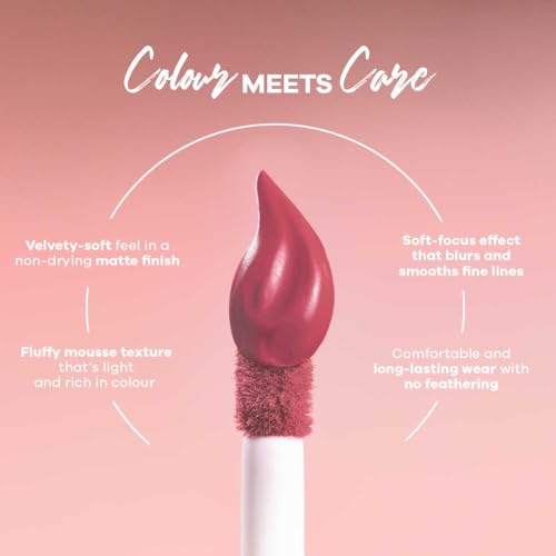 Image of Earth Rhythm Lip Nectar Matte Liquid Lipstick, Weightless, Never Drying, No Mineral Oil 5g - Rose
