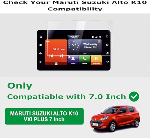 Image of OHAYO Military Strength Screen Protector For MARUTI SUZUKI ALTO K10 VXI PLUS 7 Inch Strong Protection, Full Screen Edge-to-Edge Cover, Scratch Resistant, Bubble-Free Installation, Ultra HD Clarity,With installation kit