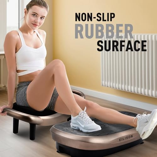 Image of EILISON FITABS 3D Vibration Plate Exercise Machine with Seat - Ocsillation, Pulsation + Vibration Platform, Push Up | Vibration Machine for Lymphatic Drainage, Recovery (Fitabs Brown)