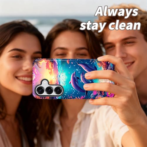 EFGWSDER for Galaxy S26 Plus Case,Heavy Duty Shockproof Dual-Layer Phone Case with Drop Protection, Non-Slip Protective Cover for Samsung Galaxy S26 Plus 6.7",Dolphin Coral Sunshine - image 6