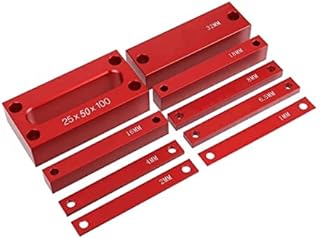 NLBN Rectangular Gage Block Set Metric Inch Woodworking Setup Blocks Height Gauge Precision Aluminum Alloy Setup Bars for Router and Table Saw Accessorie (Color : Metric-9pcs, Size : 1)