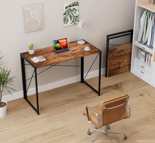 image for Coavas 39.4 inch Folding Desk No Assembly Required, Writing Computer D