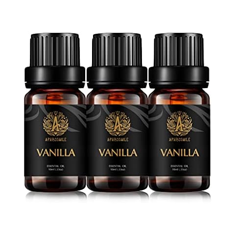 Aromatherapy Vanilla Essential Oil Set, 100% Pure Aromatherapy Vanilla Scent Essential Oils Set for Diffuser, Therapeutic Grade Vanilla Aromatherapy Essential Oils Fragrance Kit for Home - 3x10ml Cover