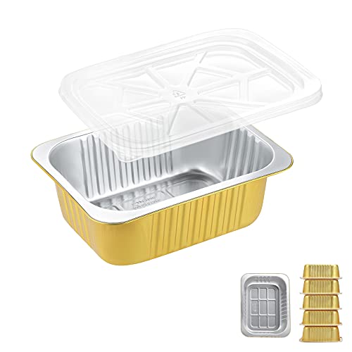 61oz Aluminum Foil Pans with Snap-On Lids, 5 Pack