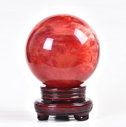 Sphere en quartz rouge de 10cm un cadeau de decoration unique pour la maison