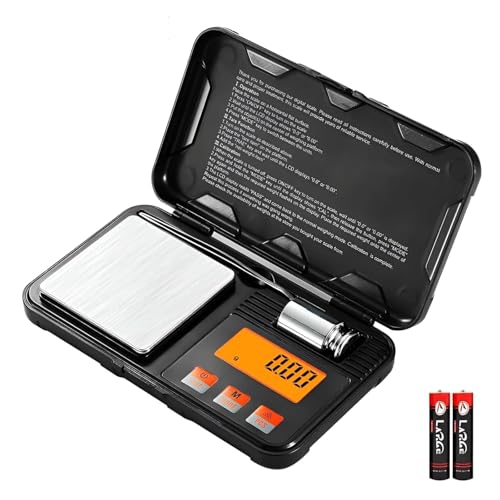Báscula de precisión digital, 200g x 0.01g, tana con balanza en gramos, Con peso de calibración de 50g, Pantalla LCD, tanita de precisión decimal, báscula de precisión para comida