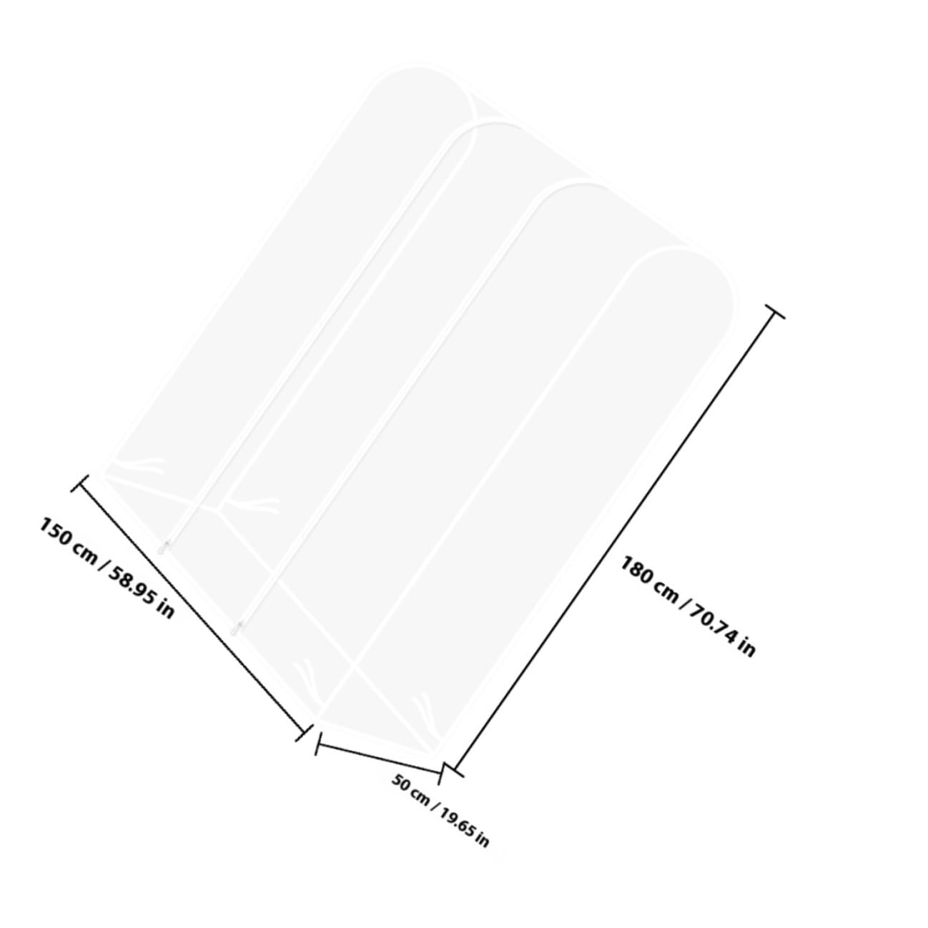 HANABASS Copertura Protettiva Trasparente in Plastica per Stand Appendiabiti 180x50x150cm, Antipolvere e Portatile per Organizzazione Casa e Protezione Abiti