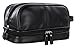WODISON Vintage Mens PU Leather Shaving Dopp Kits Bag Travel Toiletry Organizer with Gift Box Black
