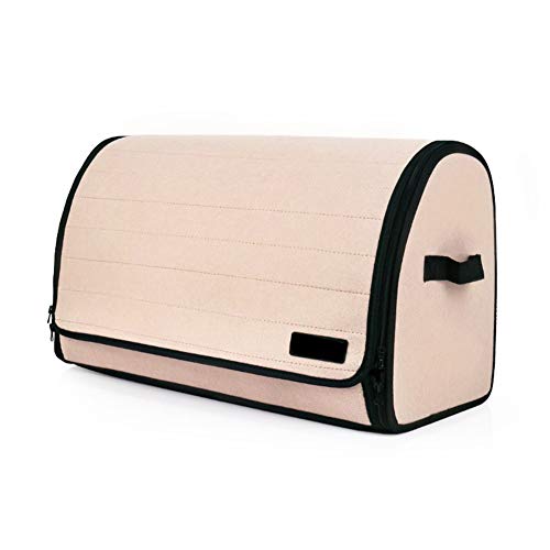 GYWY Organizador Maletero Coche, Bolsa de Almacenamiento de Maletero Plegable Portátil Multifuncional,Beige