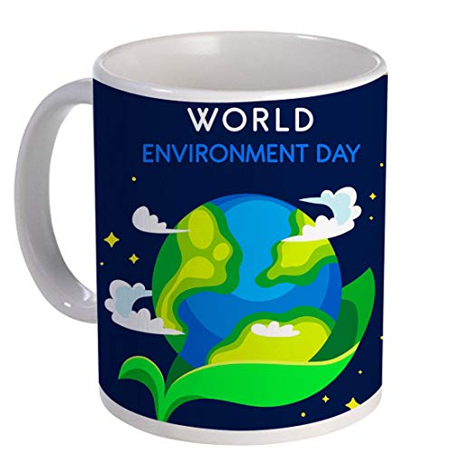COLORYARD White Ceramic Coffee Mug 1Pc for Environment Day Gift (Best World Environment Day with Seedling)
