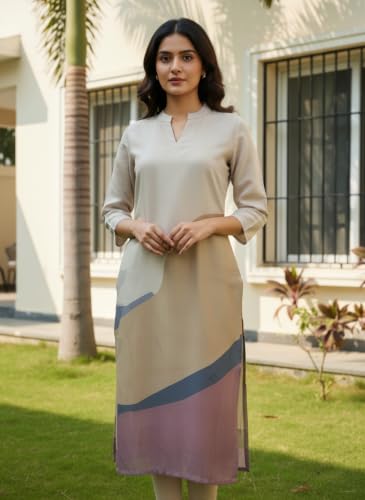 Image of Sun Fashion And Lifestyle Women's Chanderi Stitched Printed Kurta for Women