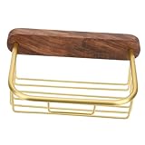 TOYZFRIENDY Estantería de Madera para Baño y Cocina sin Taladro Organizador de Pared Rústico con Barandillas Anticaída para Almacenamiento Multifuncional el Hogar